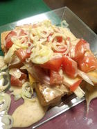 【夏トマトおつまみ】厚揚げトマトのせ